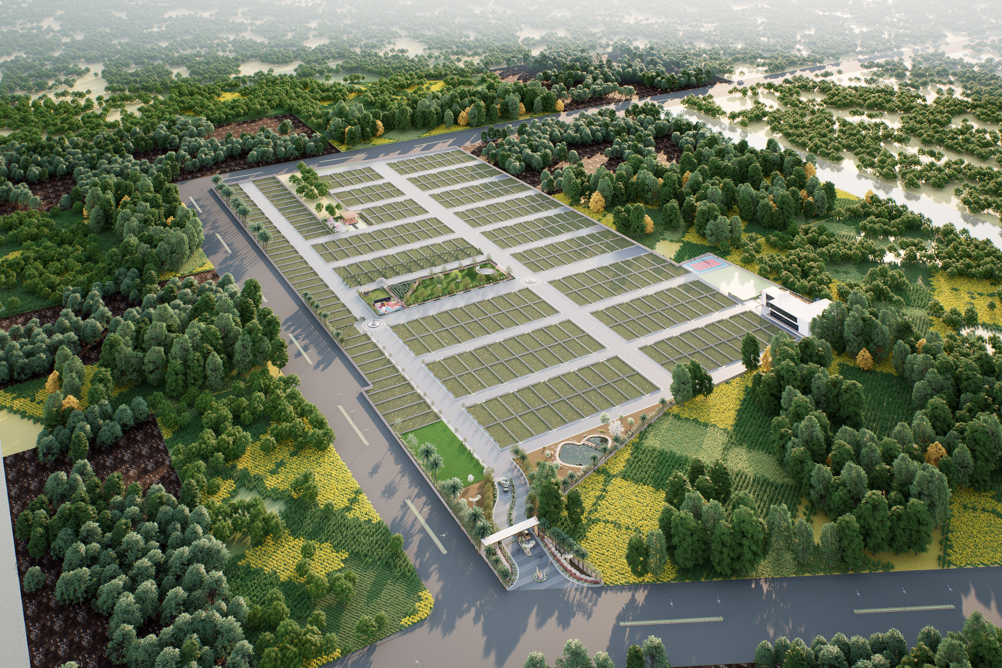 Premium land development — architectural view